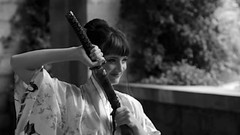 Woman Katana models susan coffey grayscale Sans