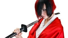 Woman Katana samurai brunettes redheads girls with swords
