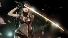 Woman Katana samurai Swords tattoos