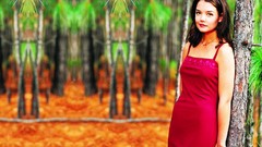 Woman Katie Holmes red dress Actress brunettes