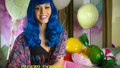 Woman katy perry blue hair singers bangs