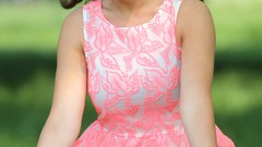 Woman Kelly Brook Bicycles outdoors smiling riding brunettes