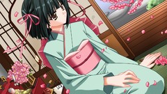 Woman kimono anime girls carnelian vectors Japanese clothes