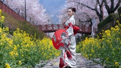 Woman kimono asians models Korean Japanese clothes Min Seo Hee