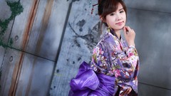 Woman kimono asians models Korean Song Jina