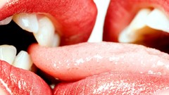 Woman kissing bra nude panties