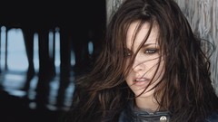 Woman Kristen Stewart Actress brunettes hair in face