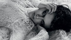 Woman Kristen Stewart lying