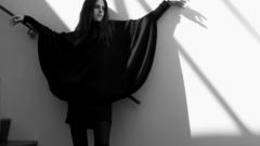 Woman Kristen Stewart stairways