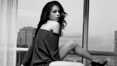 Woman Kristin Kreuk monochrome Actress brunettes grayscale