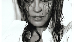 Woman Kylie Minogue grayscale