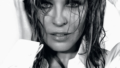 Woman Kylie Minogue grayscale