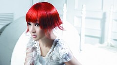 Woman lace hairstyle asians short hair bangs models redheads 