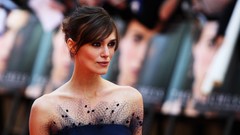 Woman lace Keira Knightley Actress brown eyes brunettes bare 