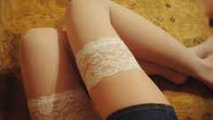 Woman lace legs stockings lingerie white stockings body parts