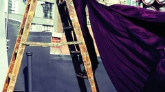 Woman ladder dress Olivia Wilde buildings outdoors brunettes 