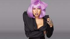 Woman lady gaga singers bangs purple hair