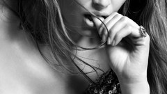 Woman Laetitia Casta monochrome models hirasawa yui cleavage