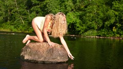 Woman lakes outdoors blondes models ella bent over non nudes 