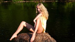 Woman lakes outdoors blondes models ella non nudes Fame Girls