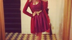 Woman latex Aviator blondes bra cleavage boobs ancilla tilia 