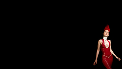 Woman latex black background