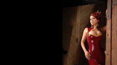 Woman latex legs stockings lingerie brunettes models panties 