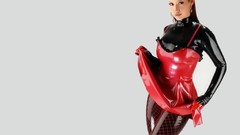 Woman latex legs stockings lingerie brunettes models panties 