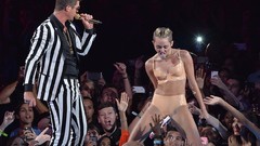 Woman latex miley cyrus singers standing mtv video music awards 