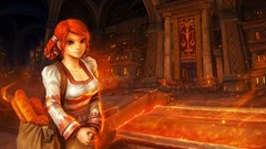 Woman lava buildings world of warcraft cityscapes redheads 