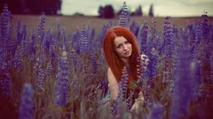 Woman lavender redheads