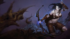 Woman League of Legends artwork fantasy art bow (weapon) Ashe 