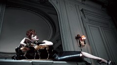 Woman leather skirts lying down redheads jessica chastain high 