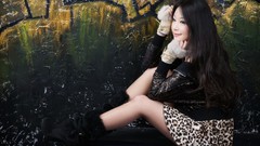 Woman legs asians models black hair Korean Lee Eun Seo