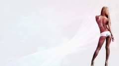 Woman legs blondes topless thong Donnah Pham