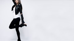 Woman legs brunettes dancers leggings Sailors high heels 