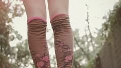 Woman legs knee socks body parts