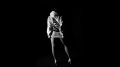 Woman legs models hardstyle grayscale minidress