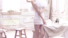 Woman legs singers white dress 4chan Korean upscaled Choi 