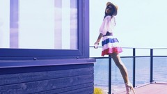 Woman legs skirts multicolor