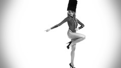 Woman legs stockings blondes grayscale high heels