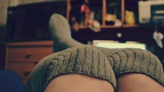 Woman legs stockings knee socks body parts