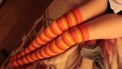Woman legs stockings knee socks striped legwear body parts