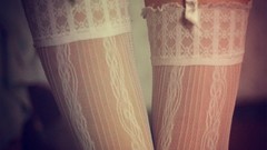 Woman legs stockings lingerie garter belts white stockings 