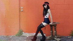 Woman legs stockings tattoos brunettes high heels amateurs alt 