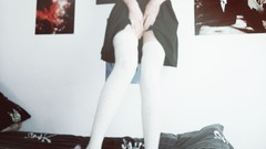 Woman legs stockings white stockings amateurs body parts