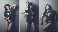 Woman legs tattoos brunettes Marvel T-Shirt