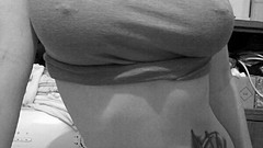 Woman legs tattoos models boobs nipples through clothing 