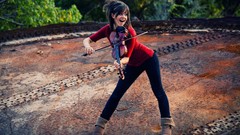 Woman legs violins brunettes Lindsey Stirling