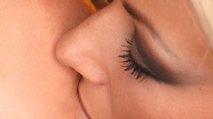 Woman lesbians kissing